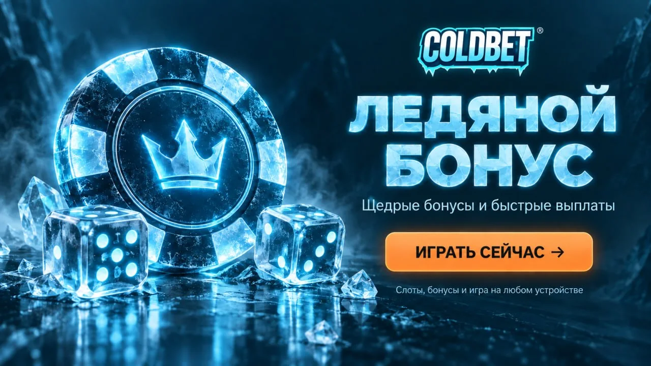 Ледяной бонус, фишка с короной и игральные кости изо льда